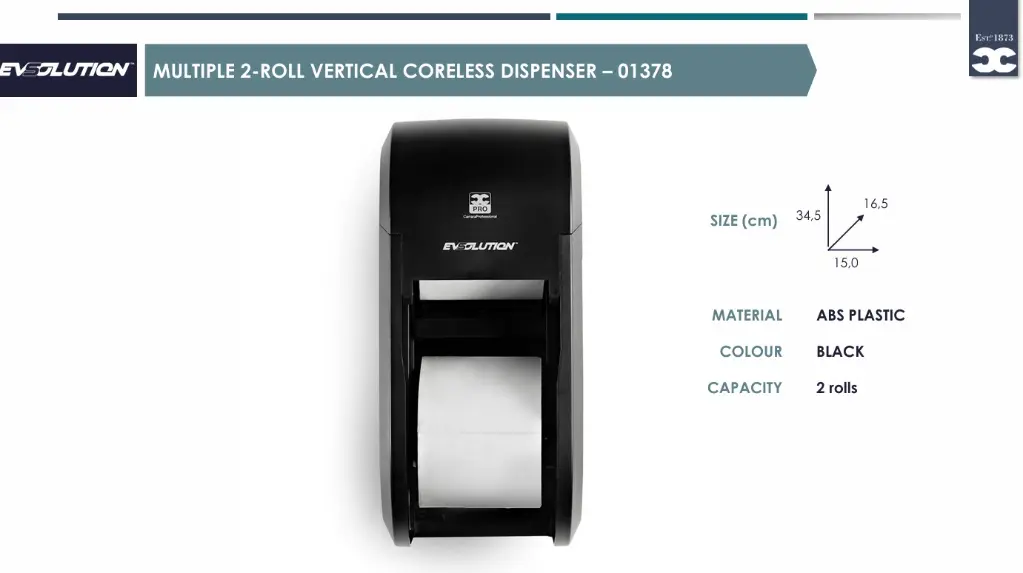 distributeur-vertical-de-papier-toilette-bulkysoft-evsolution-2-rouleaux-sans-mandrin-01378-dimensions.webp