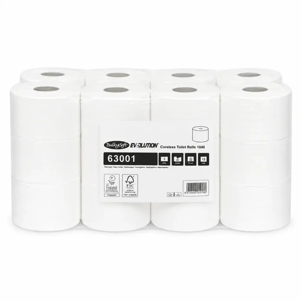 Toilettenpapier Coreless BulkySoft 63001 Evolution 2-lagig 36 Rollen
