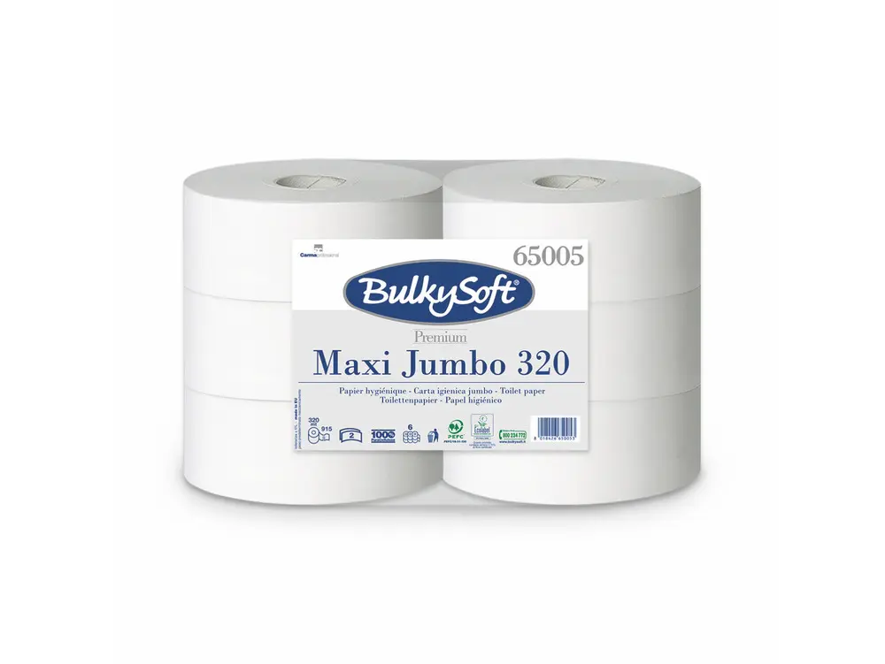 Toilettenpapier Maxi-Jumbo BulkySoft 65005 2-lagig 6 Rollen