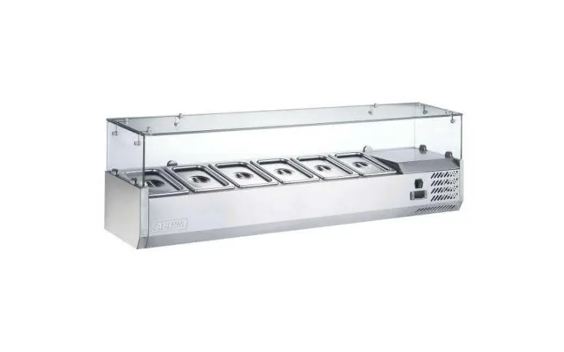 Saladette roestvrijstaal 6xGN 1/4 – 0/+8°C