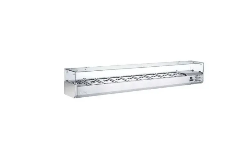 Saladette Edelstahl 9xGN 1/3 – 0/+8°C