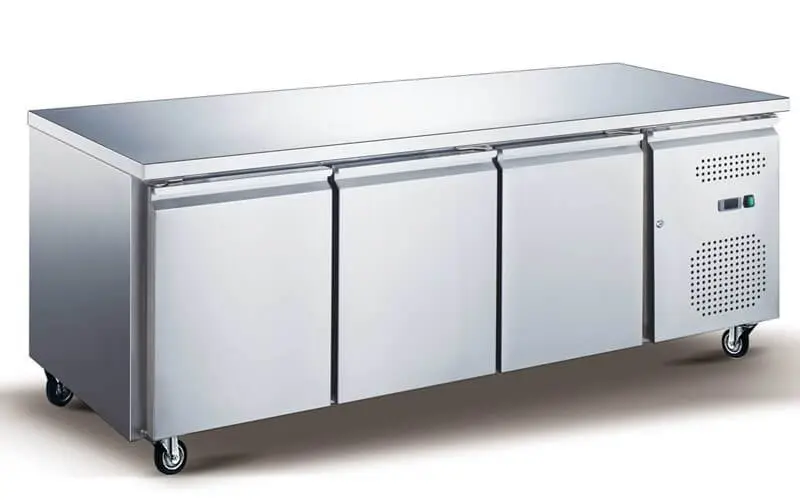 Table refrigeree inox positive 3 portes – 0/+8°C – GN 1/1