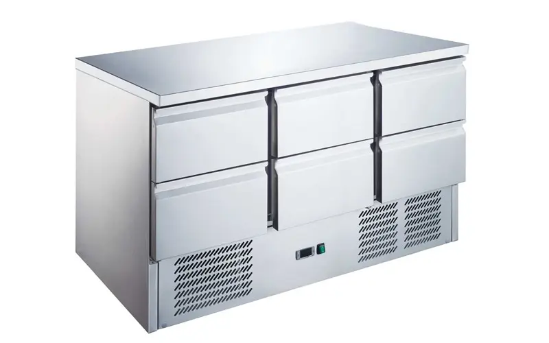 Table réfrigérée inox positive 6 tiroirs
