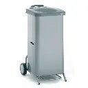 Tournus Porte-sac mobile avec habillage inox couvercle à pédale, pour sacs 70 litres