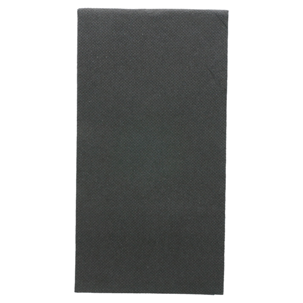 Serviettes Ecolabel 'DOUBLE POINT' 18 G/M2 40x40 cm Noir Ouate Pliage 1/8 1200 Unités