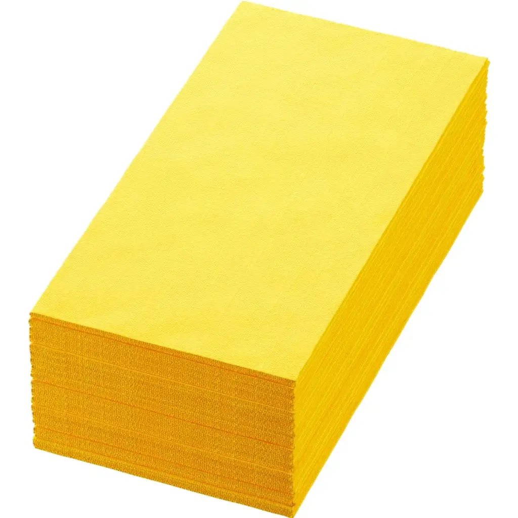 Serviettes Ouate 40x40 cm 3 Plis Pliage 1/8 1250PCS Jaune