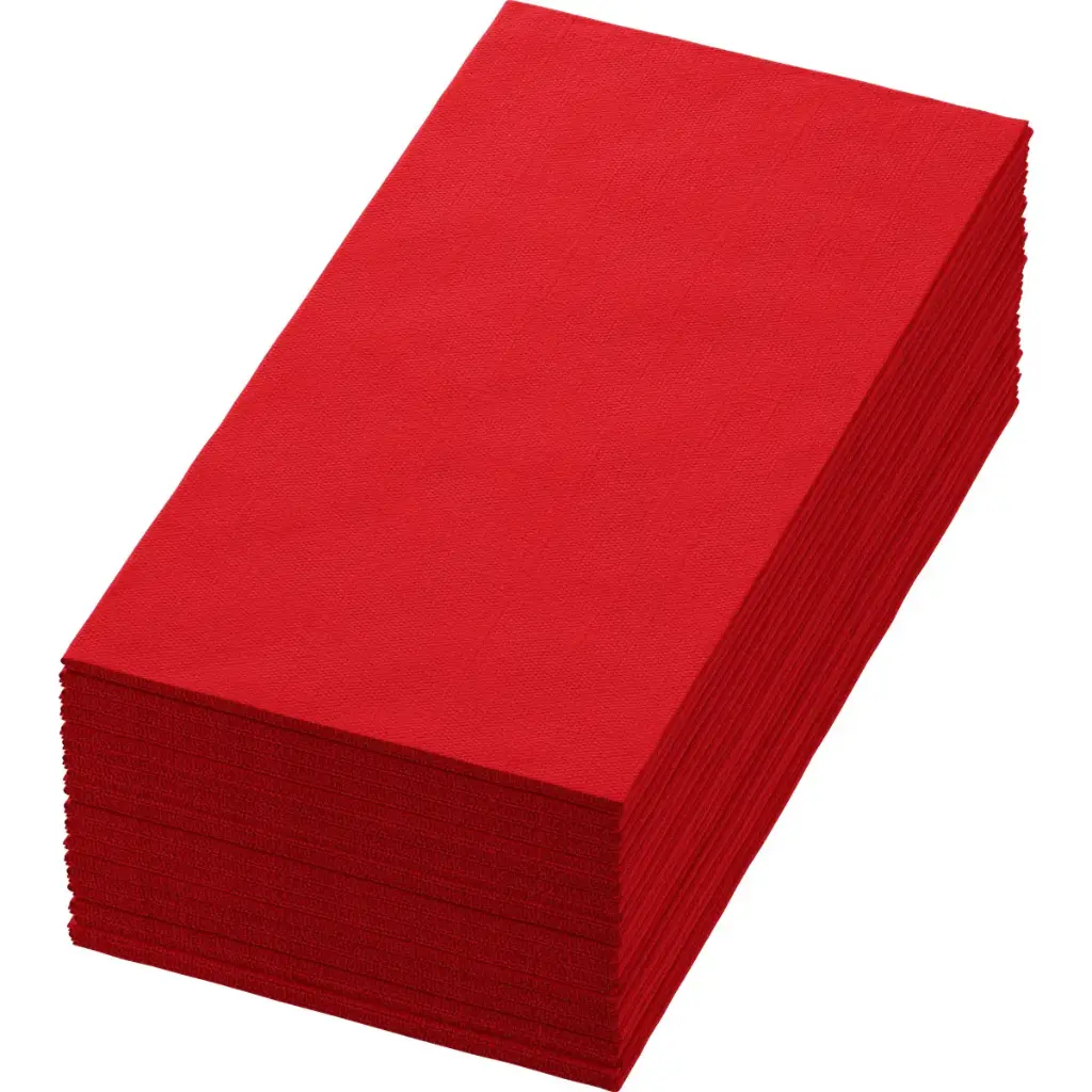 Serviettes Ouate 40x40 cm 3 Plis Pliage 1/8 1250PCS Rouge