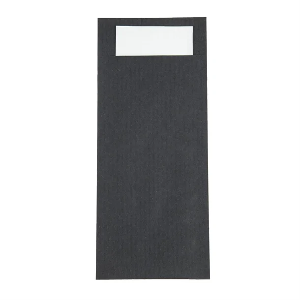 Pochettes noires à couverts 600pcs