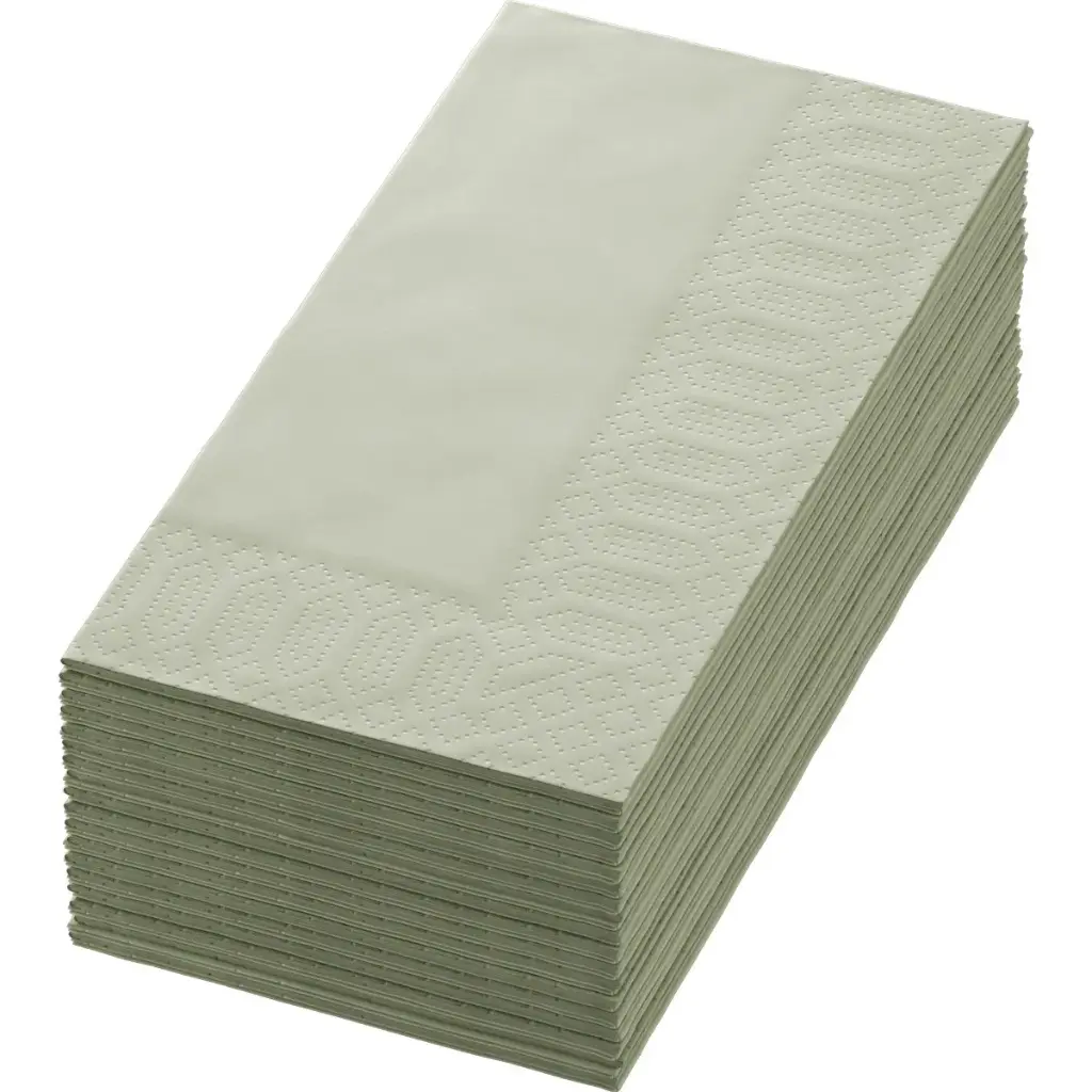 Serviettes Ouate 40x40 cm 3 Plis Pliage 1/8 1250PCS Pistachio Green