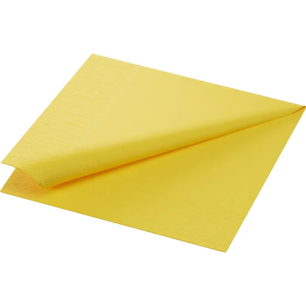 Serviettes Ouate 33x33 cm 3 Plis 1000PCS Jaune