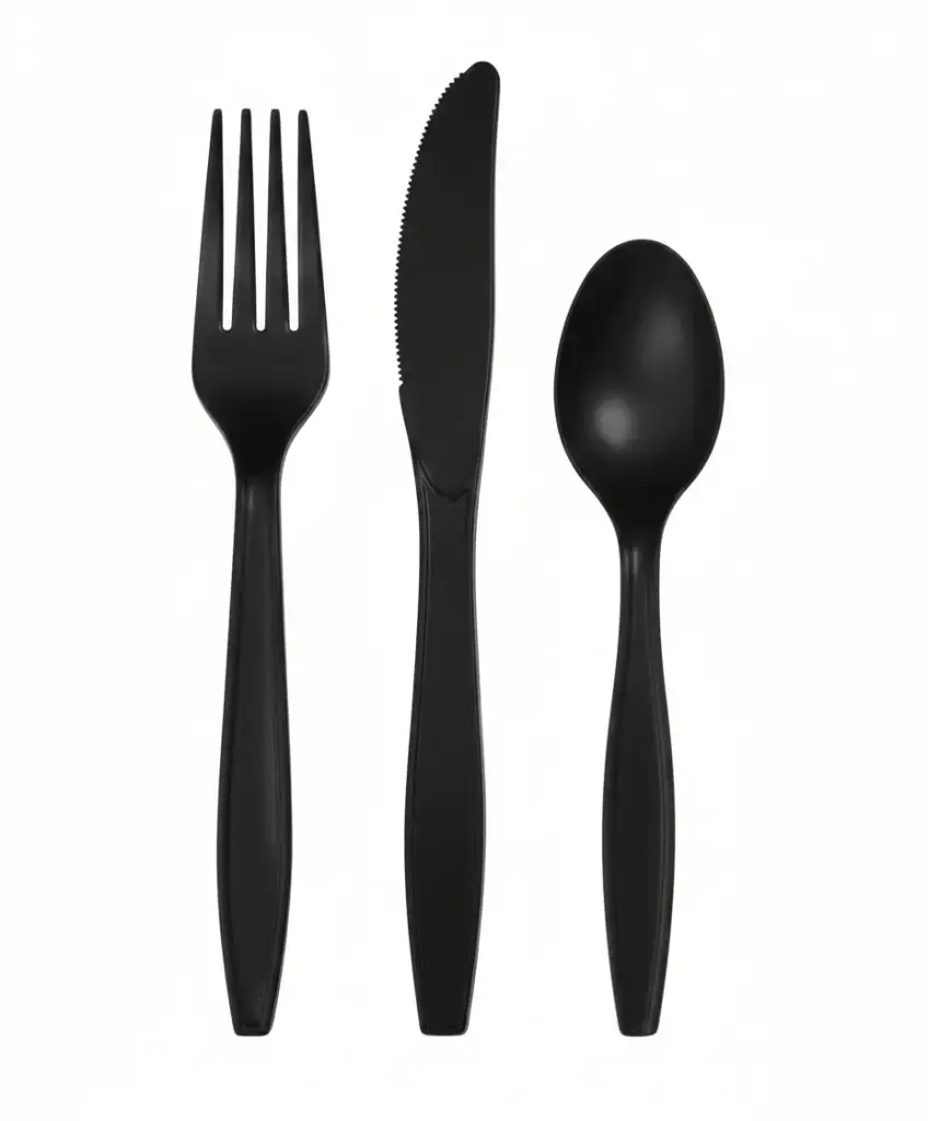 Black Reusable PP Knives 20x50pcs