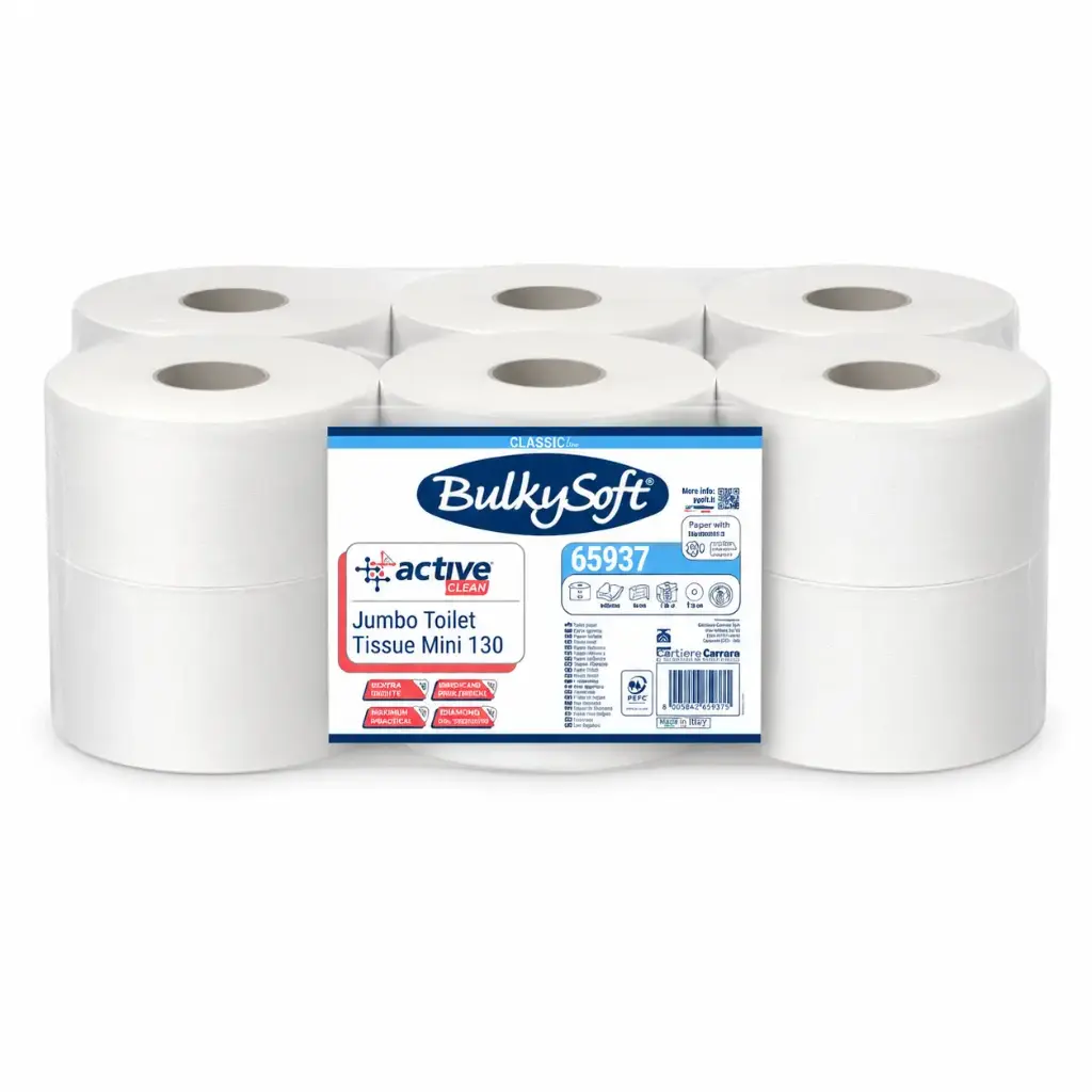Toiletpapier / WC-papier Mini-Jumbo BulkySoft Active-Clean 2-laags — 12 Rollen