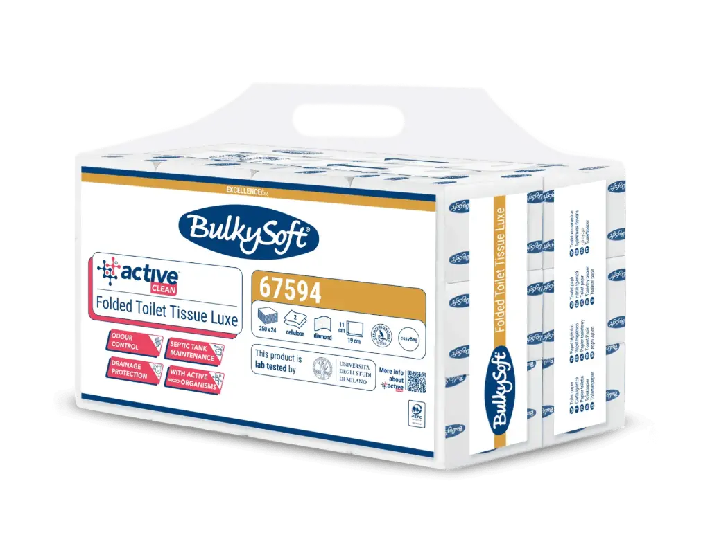 Toilet Paper Folded BulkySoft Active Clean 2-Ply 250 Sheets - 24 Packs