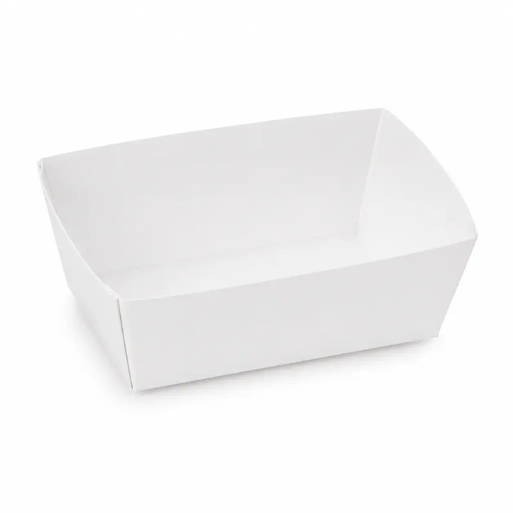Ravier à frites carton blanc C80 – 110×60×45 mm – 250 pièces