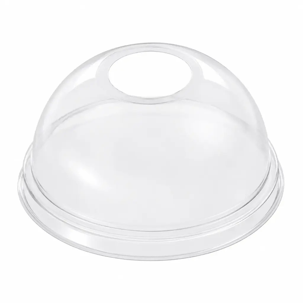 Couvercle en Dôme Ø95 mm avec trou paille pour gobelet granita – 1000 pièces