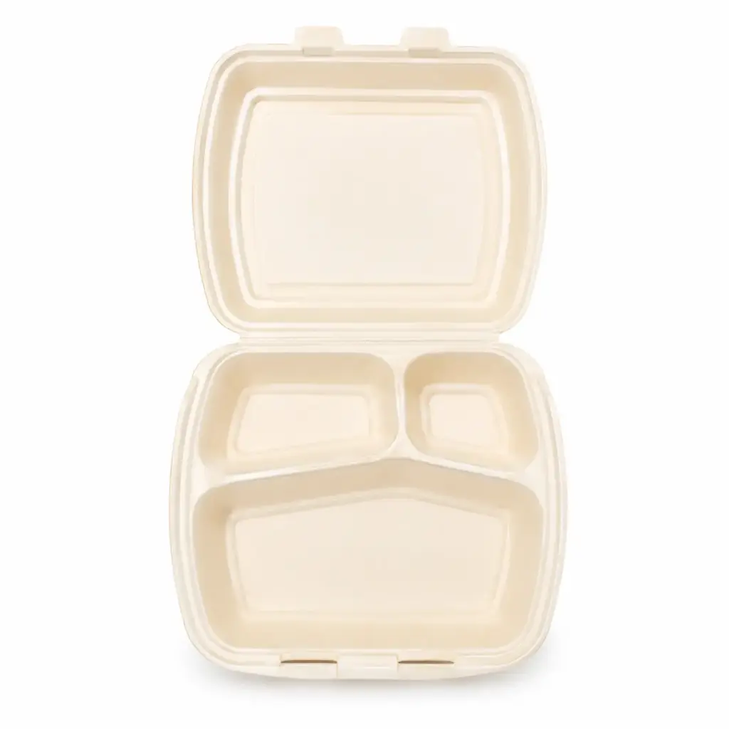 Boîte repas AP4 crème 3 compartiments XPS – 250 pièces