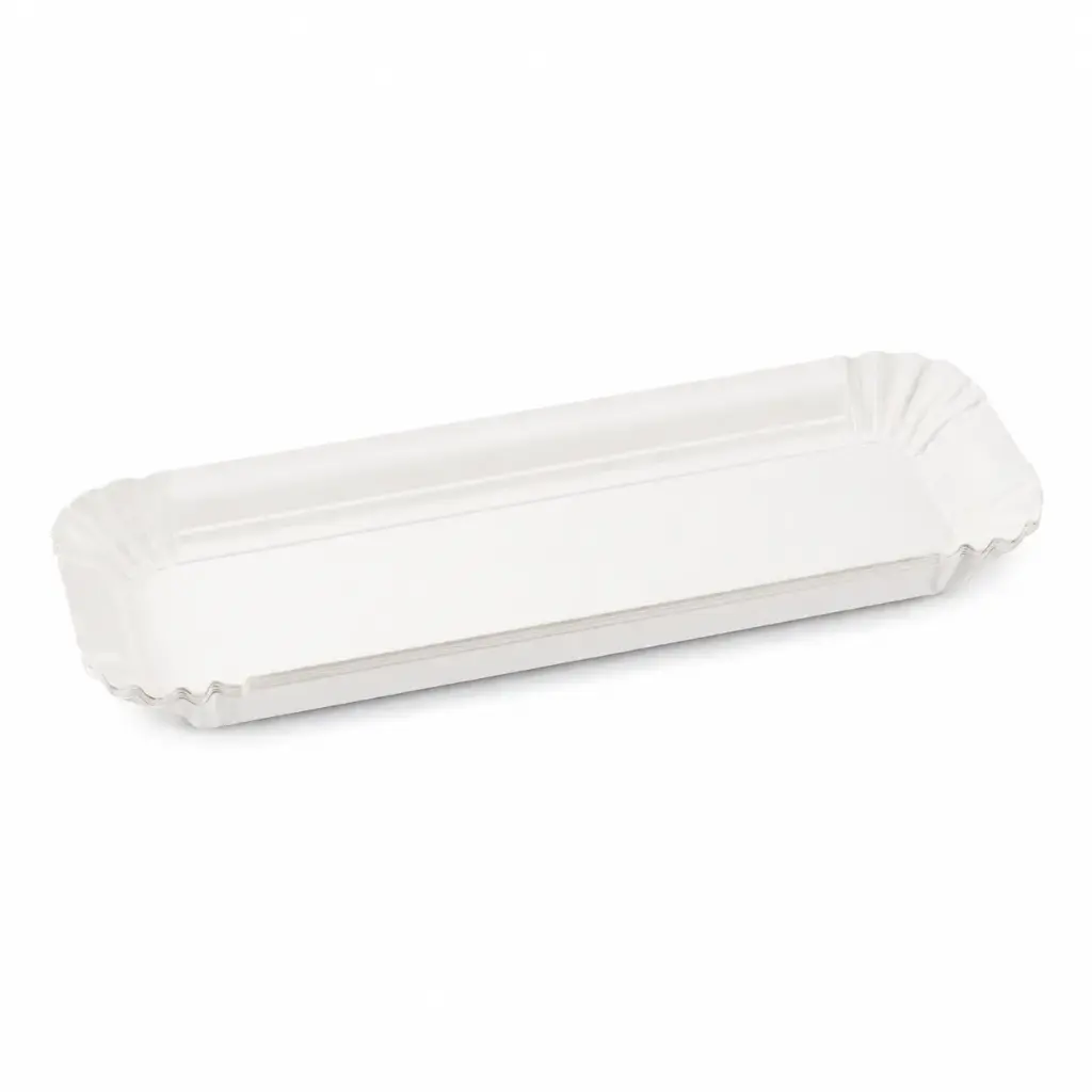Plateau carton blanc 6,5 × 22 cm – 2000 pièces