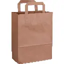 Sac Bretelle papier Kraft, poignée plate en papier brun 250PCS