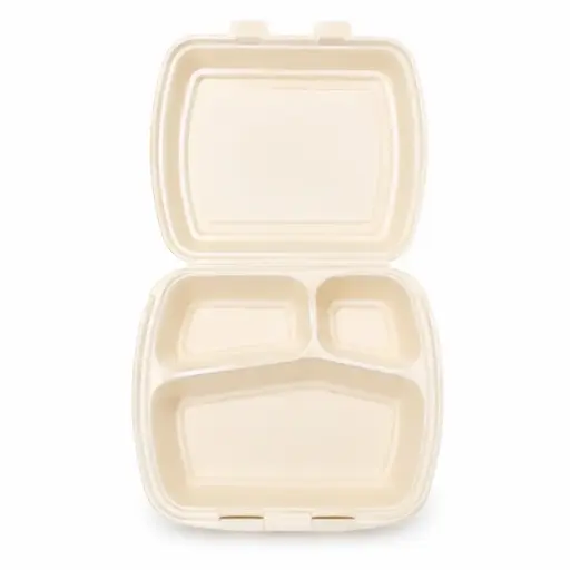 Boîte repas AP4 crème 3 compartiments XPS – 250 pièces